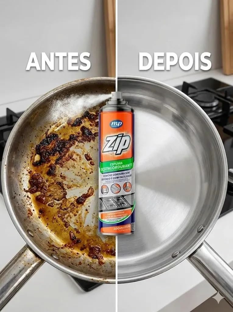 Antes e depois da frigideira