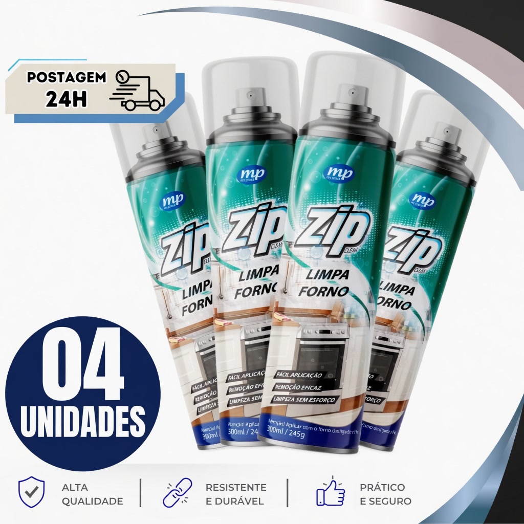 Kit 4 Zip Limpa Forno 300 ml